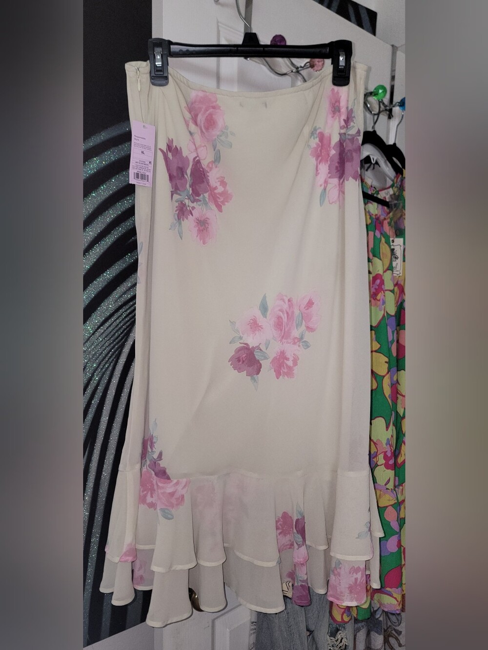 Wild Fable Cream Pink Floral Skirt NWT